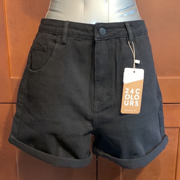 Black denim shorts roll cuff EU40L - Picture 11 of 11